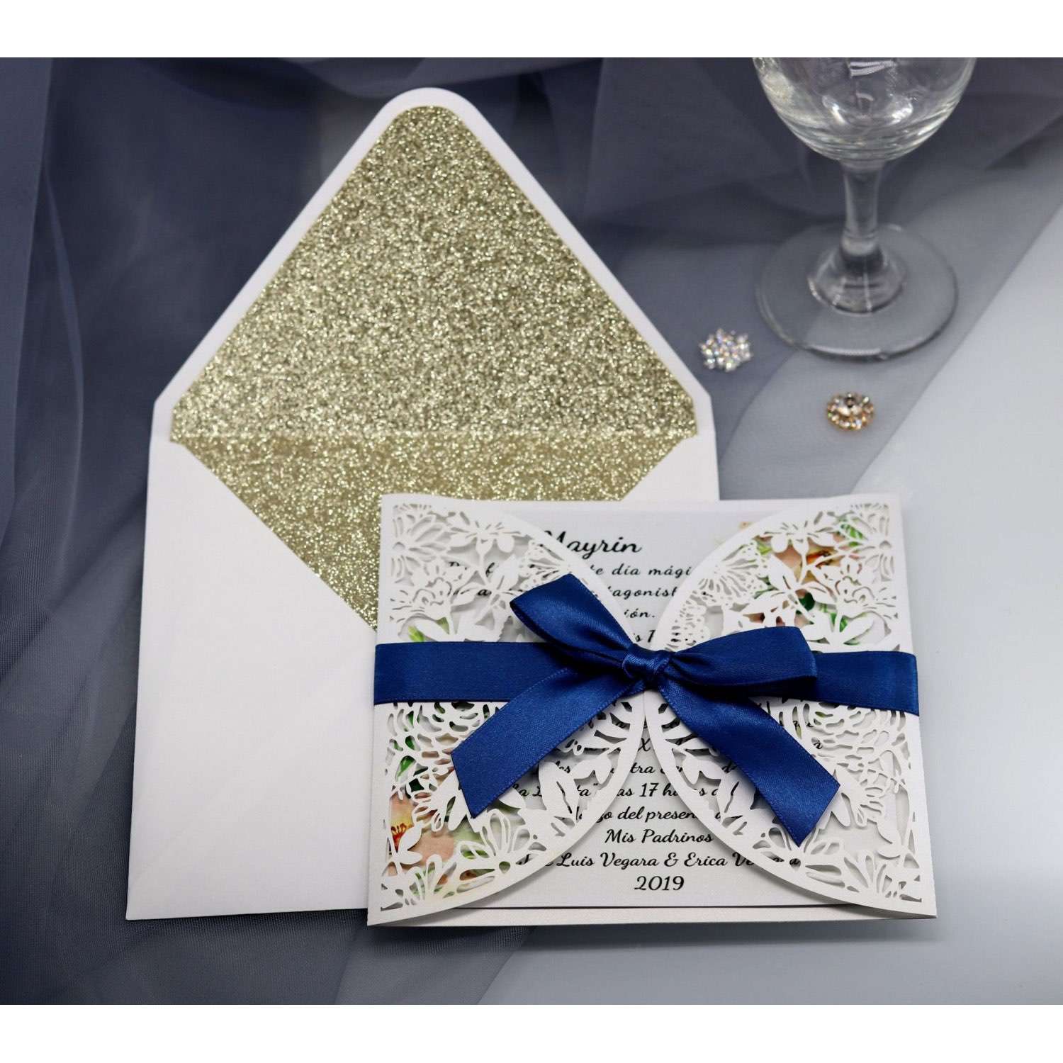 Square Marriage Card Wedding Supplies Rose Invitation Celebration Invitation Laser Cut